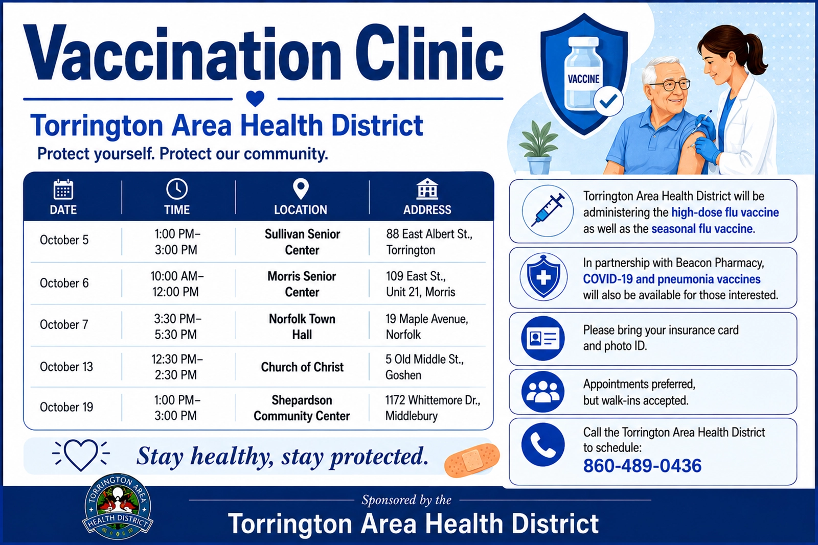 TAHD-Vaccination Clinic Calendar - Desktop