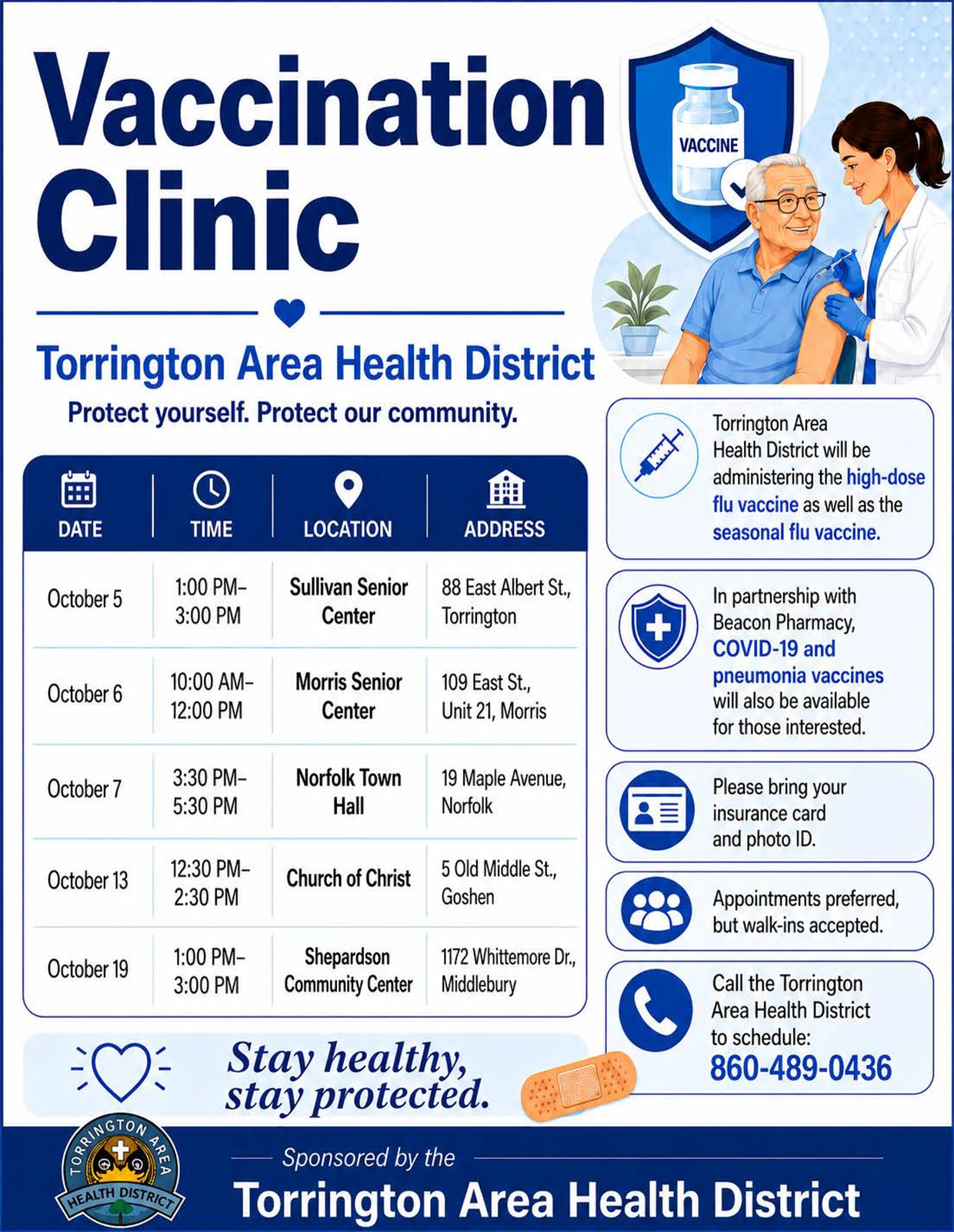 TAHD-Vaccination Clinic Calendar - Mobile